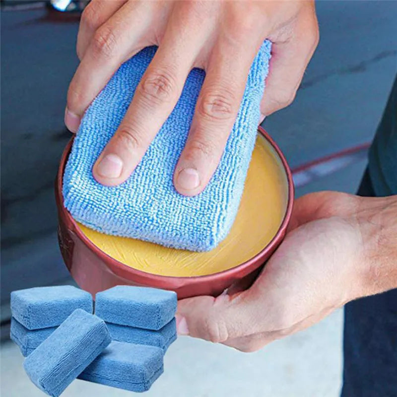 5PCS Car Cleaning Sponge Cloths Car Cleaning Cloths Car Wax Polishing Pad Car Detailing Microfiber Applicators