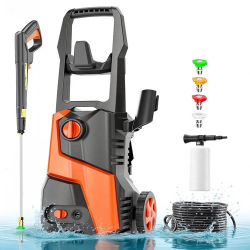 4200 PSI 2.5 GPM Household All-Scenario Electric Pressure Washer, 25FT Hose, Quick Connect Spray Wand, Foam Cannon for Tractor, Camper, Pavement, Fence, Balcony, Wall, Pool, Boat Cleaning