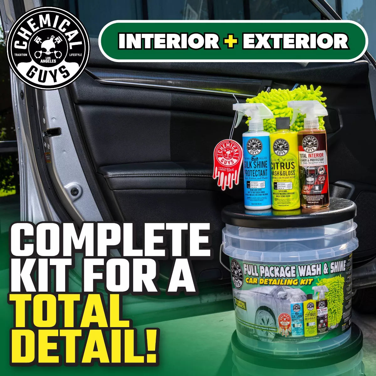 Chemical Guys 7Pc Wash and Shine Buckets: Car Cleaning Kit with Scented Liquid for Automotive Shine