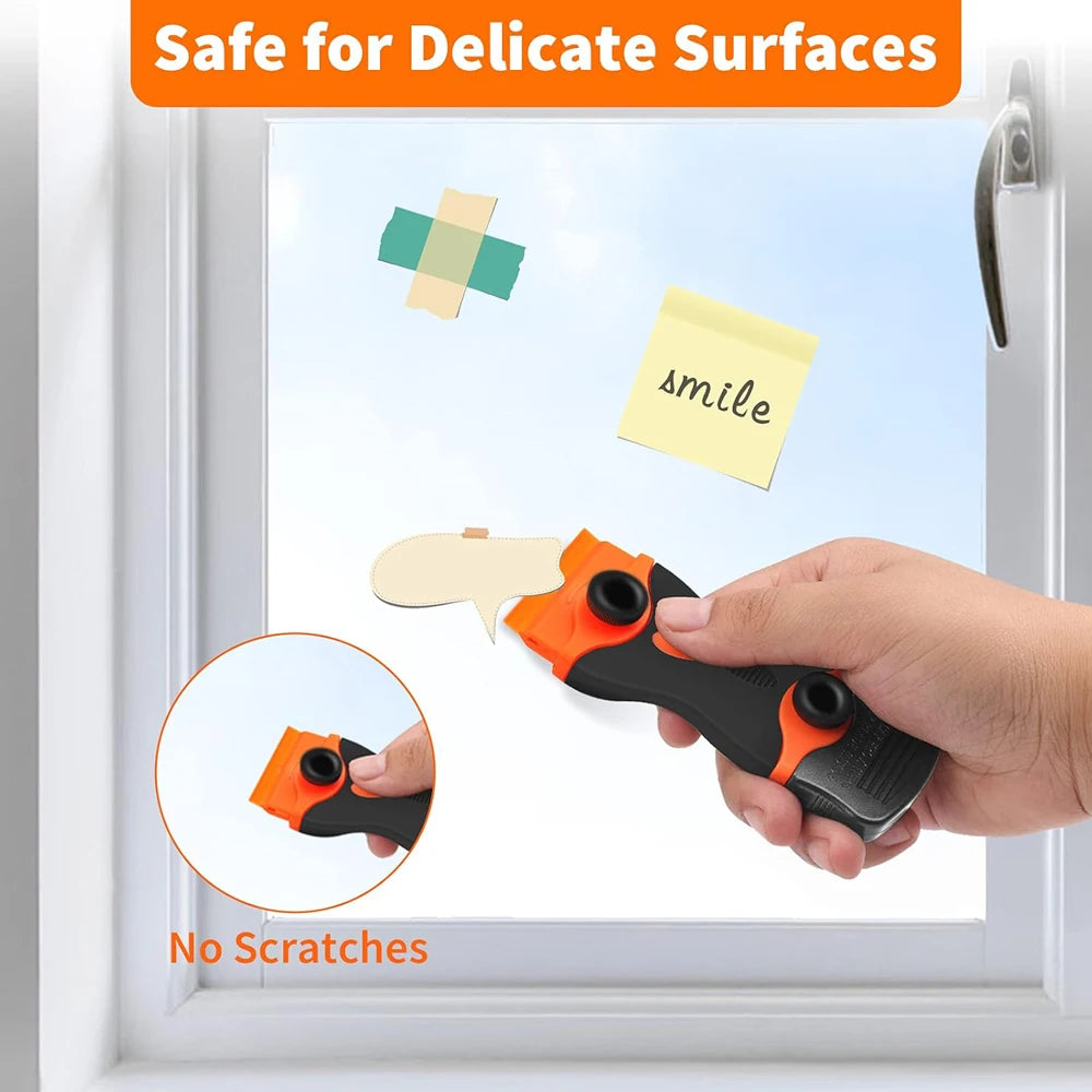 Razor Blade Scraper Double Edge Razor Scraper Remover Tool with Razor Blades for Labels Stickers Decals Removal Tint Vinyl